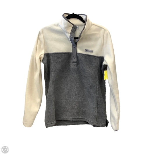 Sweatshirt Collar By Columbia In Cream & Grey, Size: M