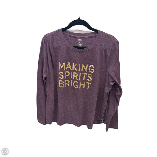 Top Long Sleeve By Sonoma In Purple, Size: Xl