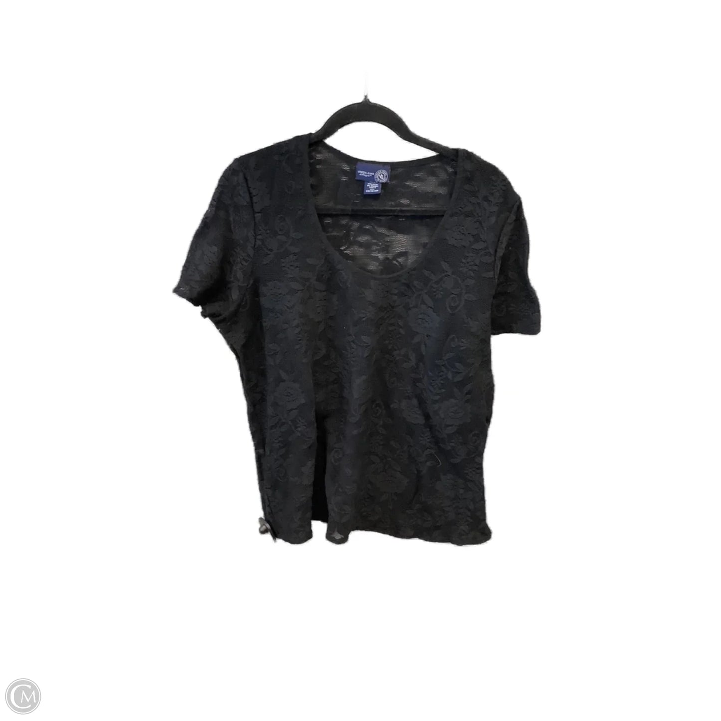 Top Short Sleeve By Venezia In Black, Size: 3x