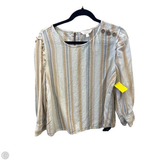 Top Long Sleeve By Lc Lauren Conrad In Striped Pattern, Size: L