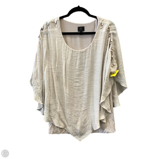Blouse Short Sleeve By Jm Collections In Beige, Size: 2x