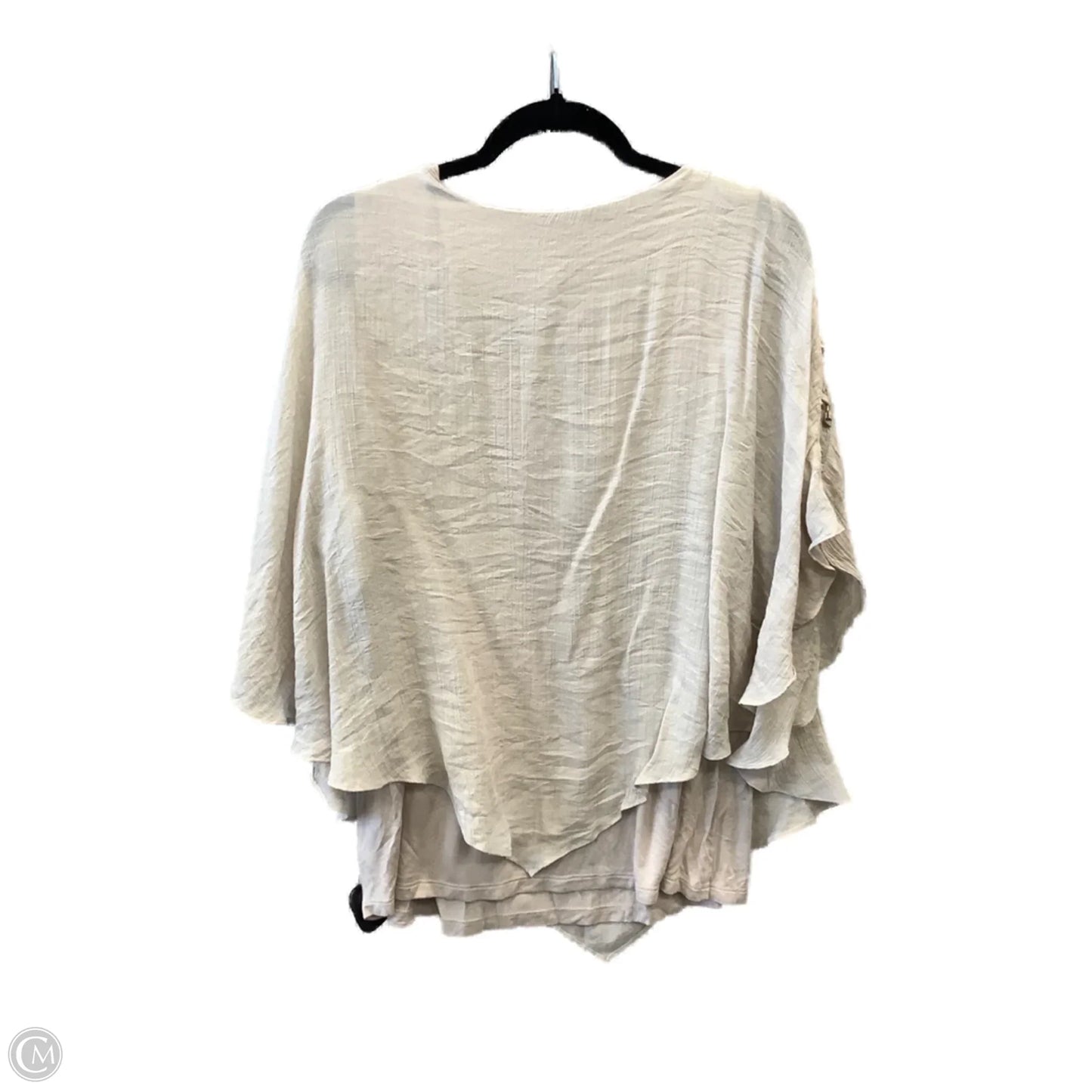 Blouse Short Sleeve By Jm Collections In Beige, Size: 2x