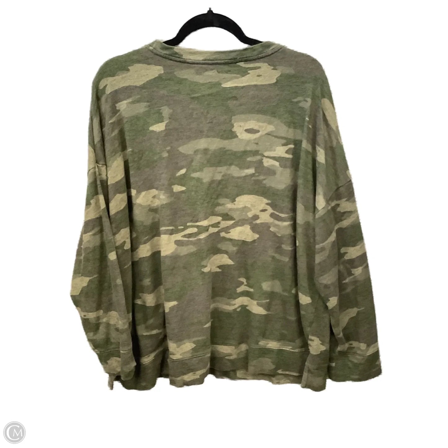 Top Long Sleeve By Terra & Sky In Camouflage Print, Size: 2x