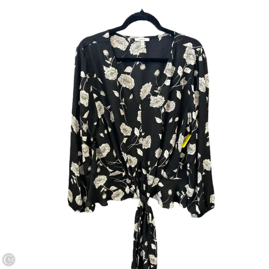 Blouse Long Sleeve By Maurices In Black & White, Size: Xxl
