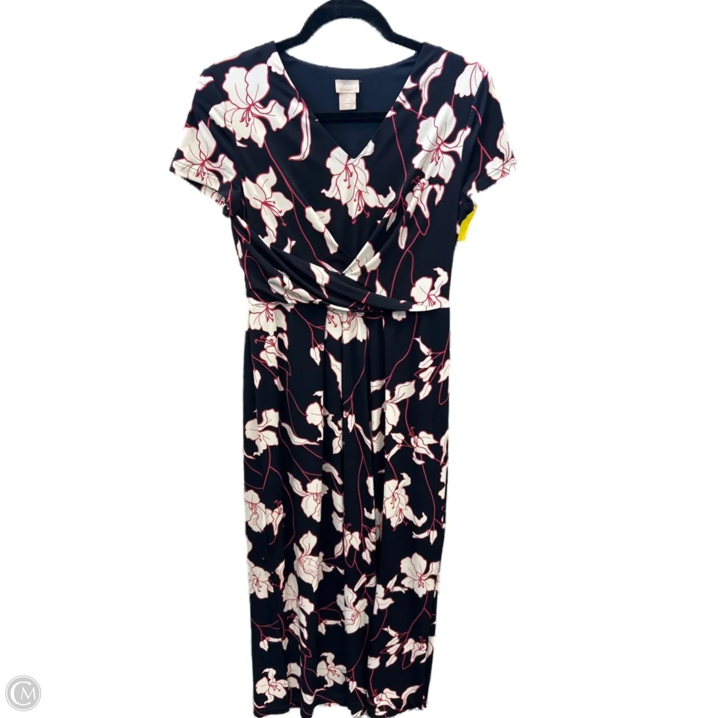 Dress Casual Midi By Chicos In Floral Print, Size: Xs