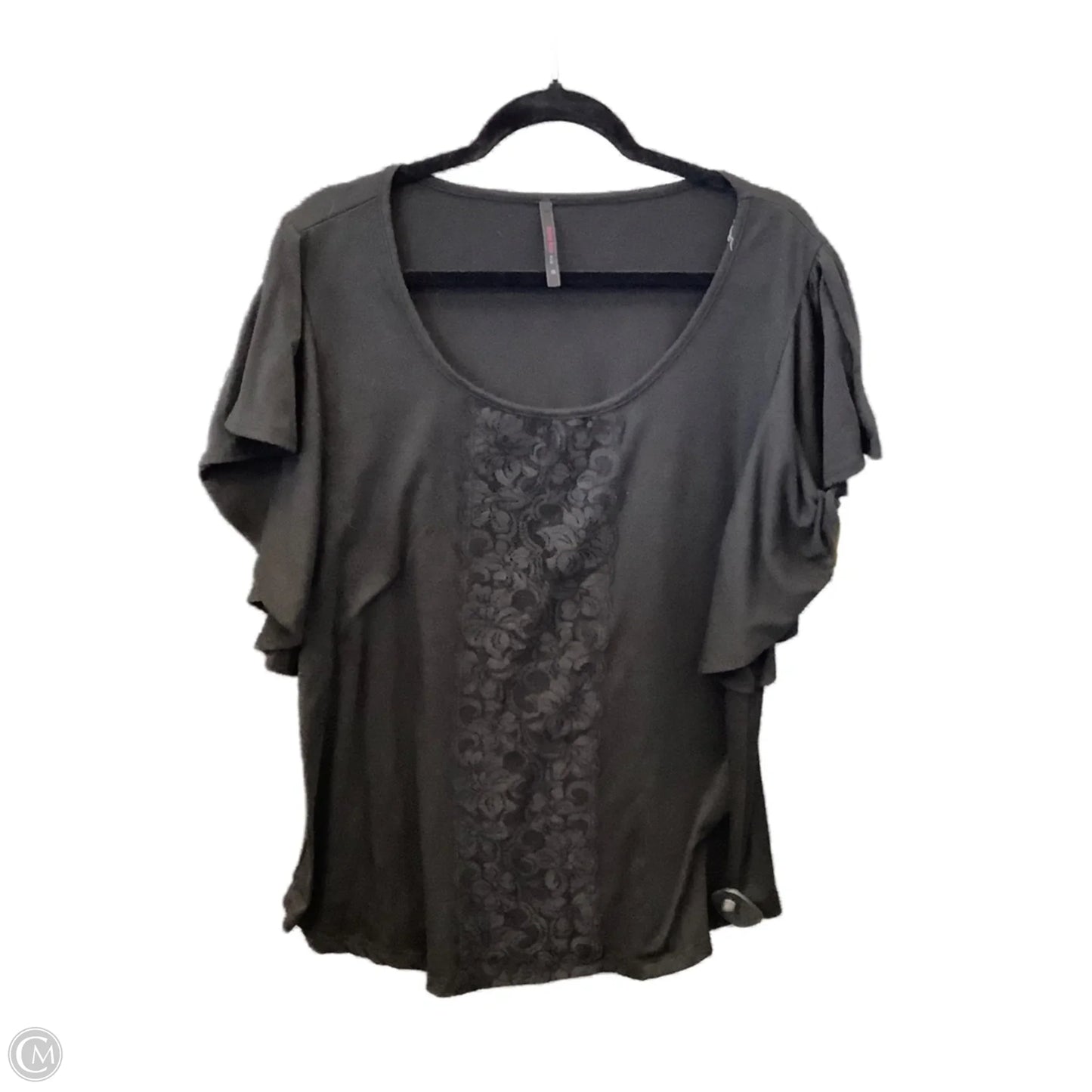 Top Short Sleeve By Clothes Mentor In Black, Size: 3x