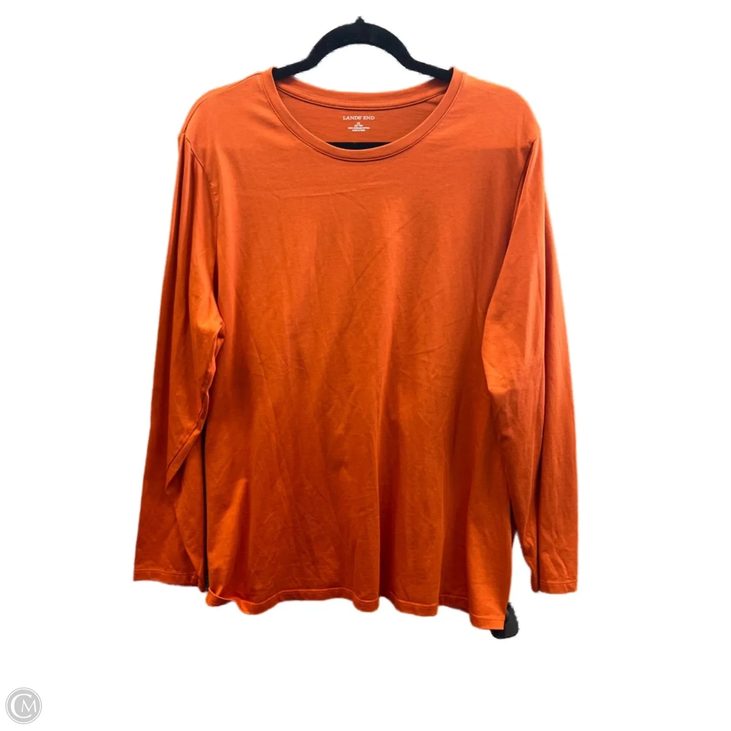 Top Long Sleeve Basic By Lands End In Orange, Size: 1x