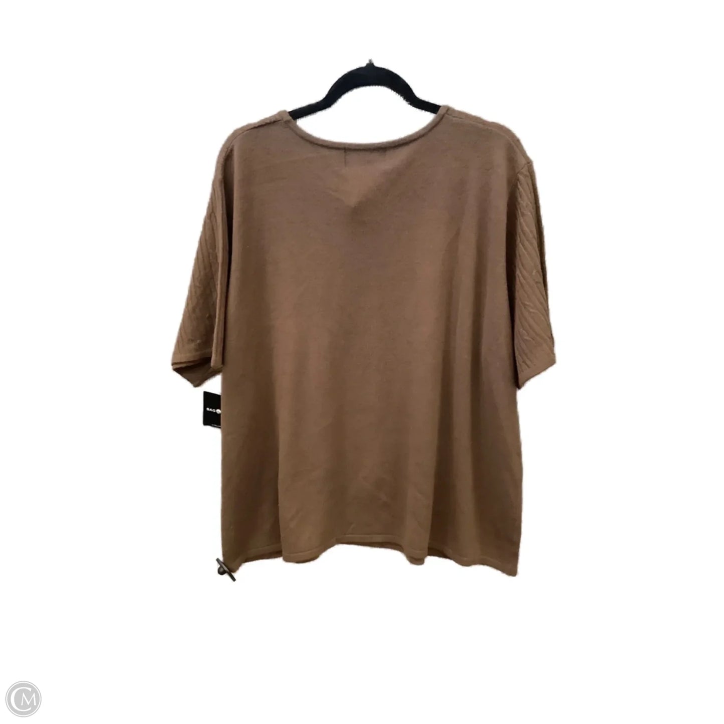 Top Short Sleeve By Sag Harbor In Brown, Size: 3x