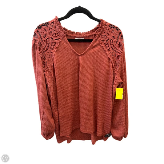 Top Long Sleeve By Maurices In Red, Size: Xxl