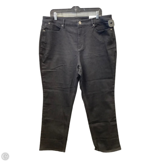 Jeans Straight By Christopher And Banks In Black Denim, Size: 16