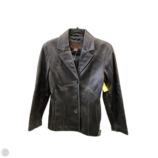 Jacket Leather By Clothes Mentor In Black, Size: S