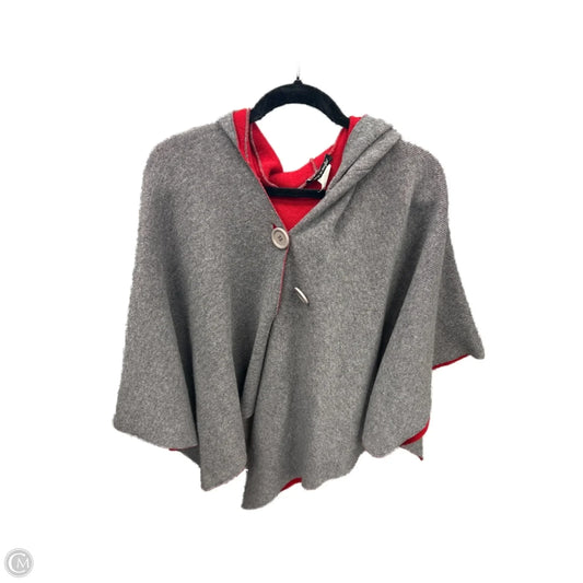 Poncho By Clothes Mentor In Grey & Red, Size: Osfm