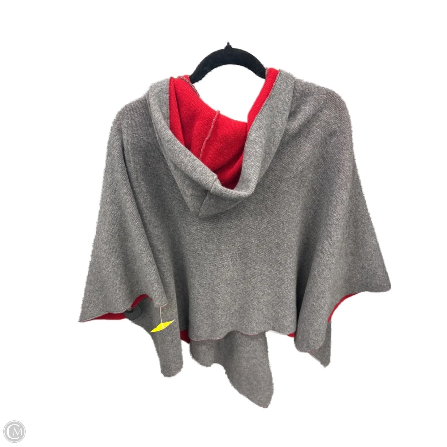 Poncho By Clothes Mentor In Grey & Red, Size: Osfm
