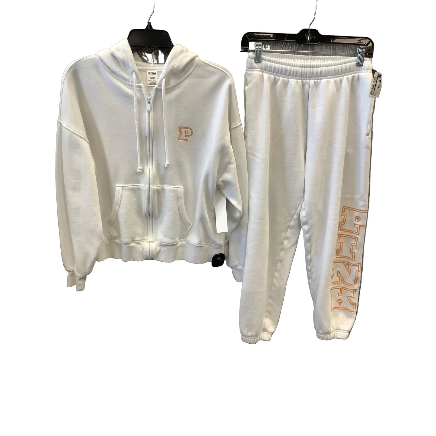 Athletic Pants 2pc By Pink In White, Size: Xsp