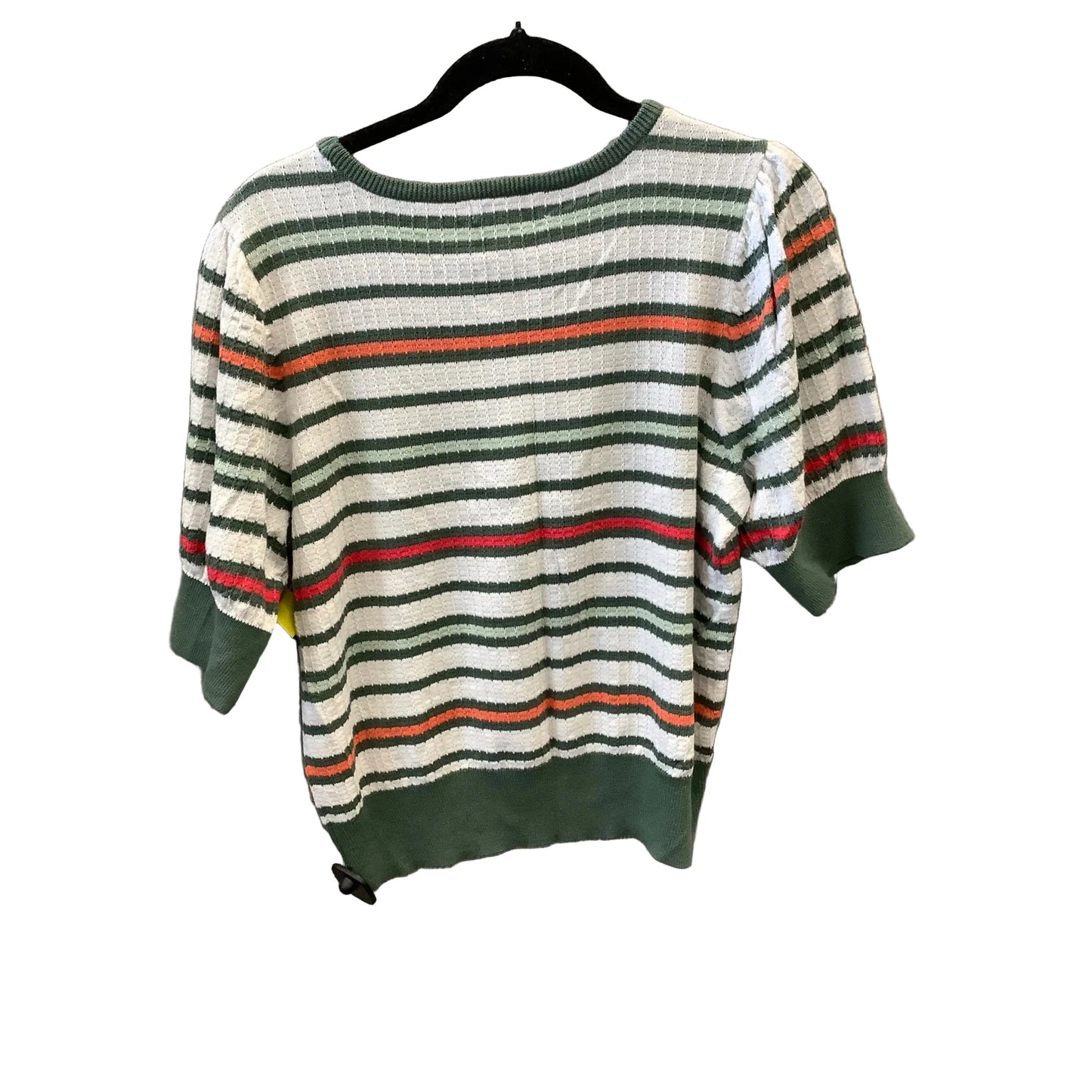 Sweater Short Sleeve By Liz Claiborne In Striped Pattern, Size: L