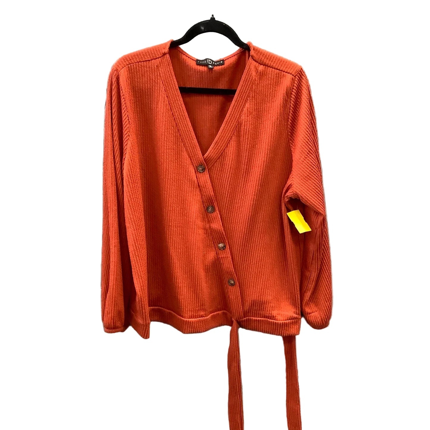 Top Long Sleeve By Fred David In Orange, Size: 2x