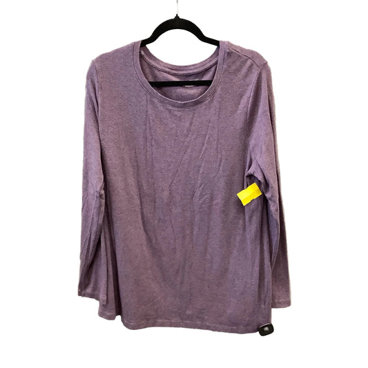 Top Long Sleeve Basic By Ava & Viv In Purple, Size: 1x