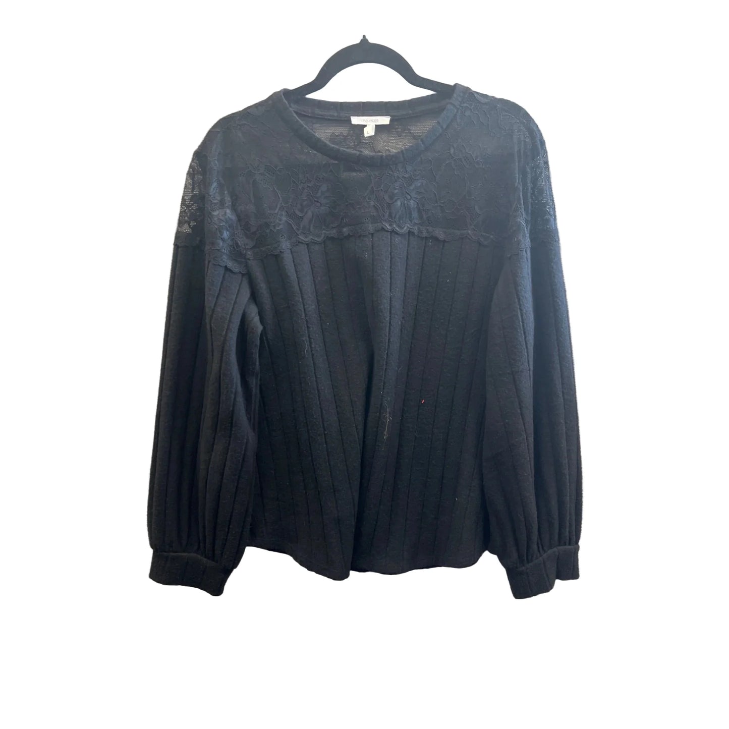 Top Long Sleeve By Maurices In Black, Size: L