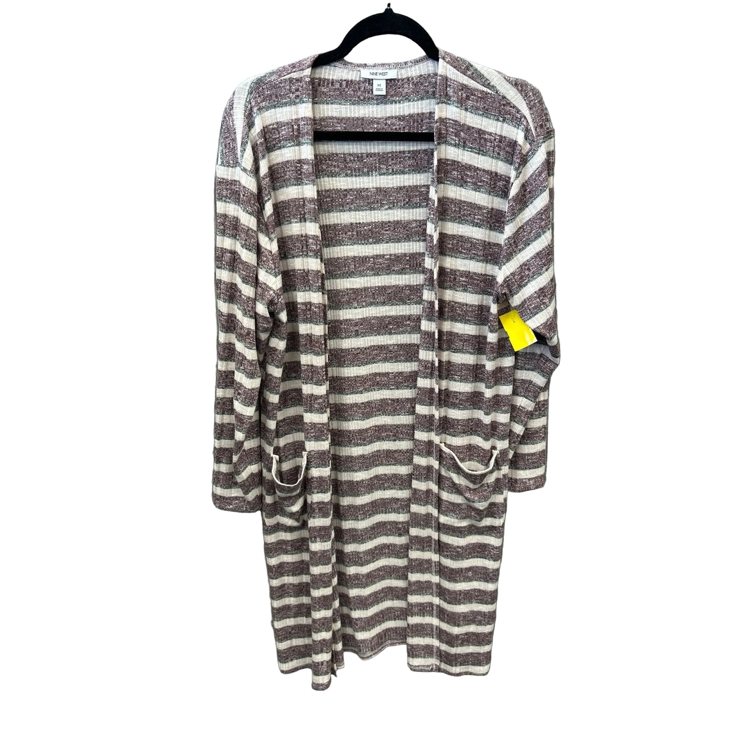 Cardigan By Nine West Apparel In Striped Pattern, Size: M