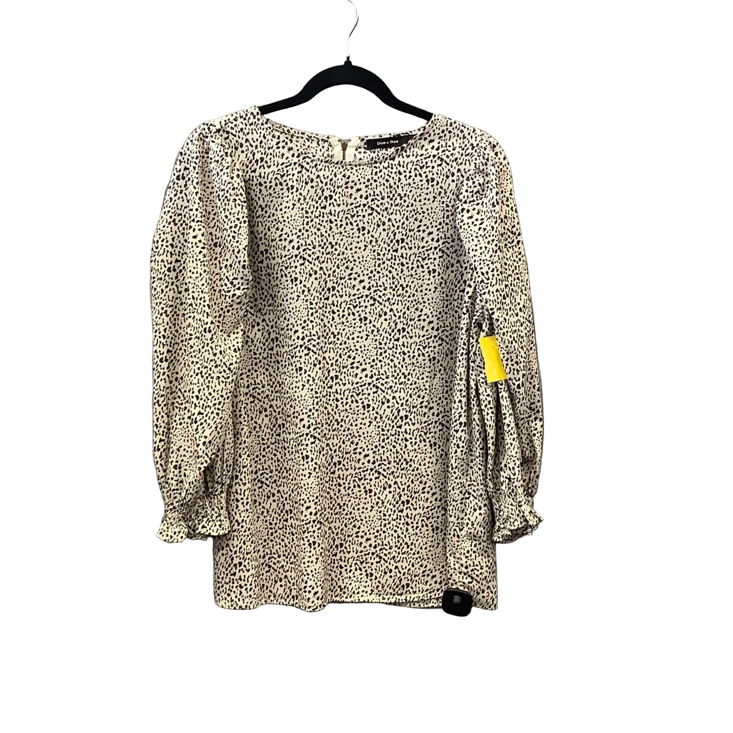 Blouse Long Sleeve By Doe & Rae In Animal Print, Size: L