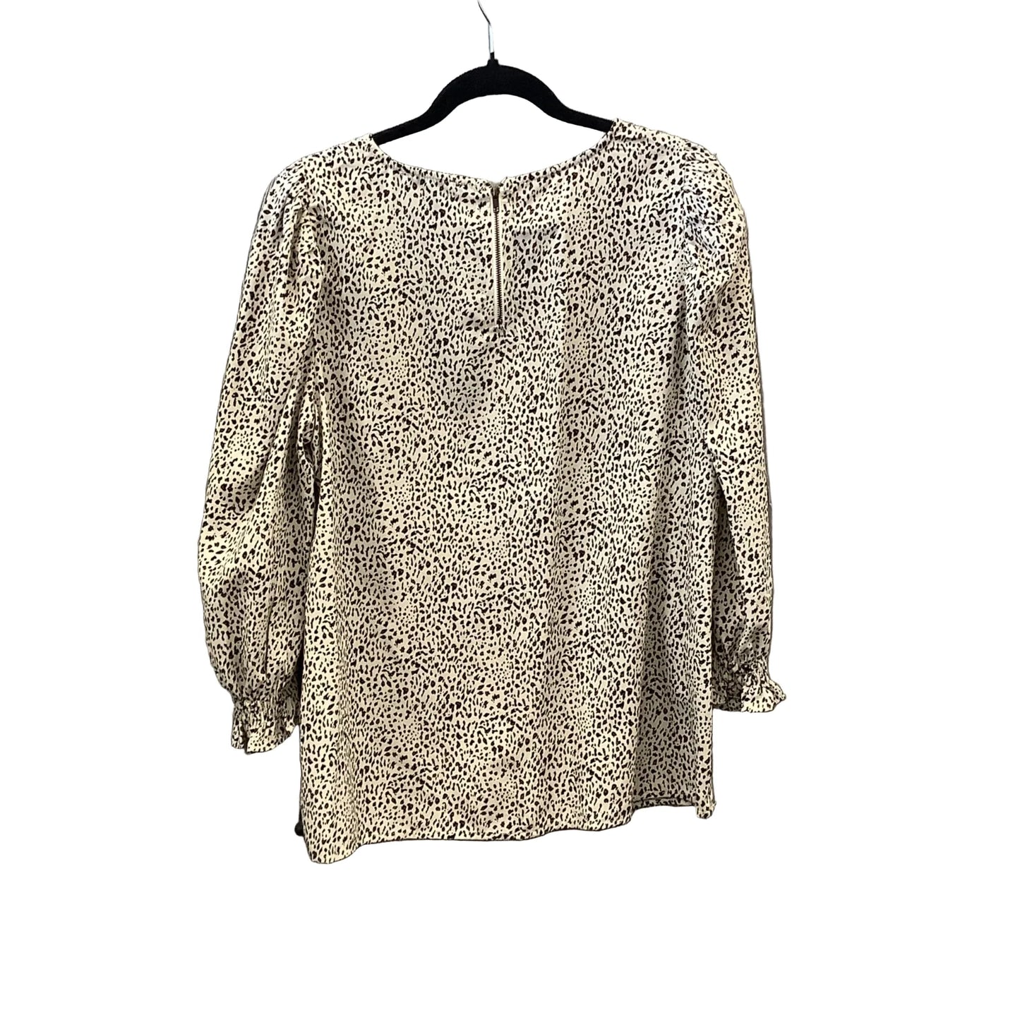 Blouse Long Sleeve By Doe & Rae In Animal Print, Size: L