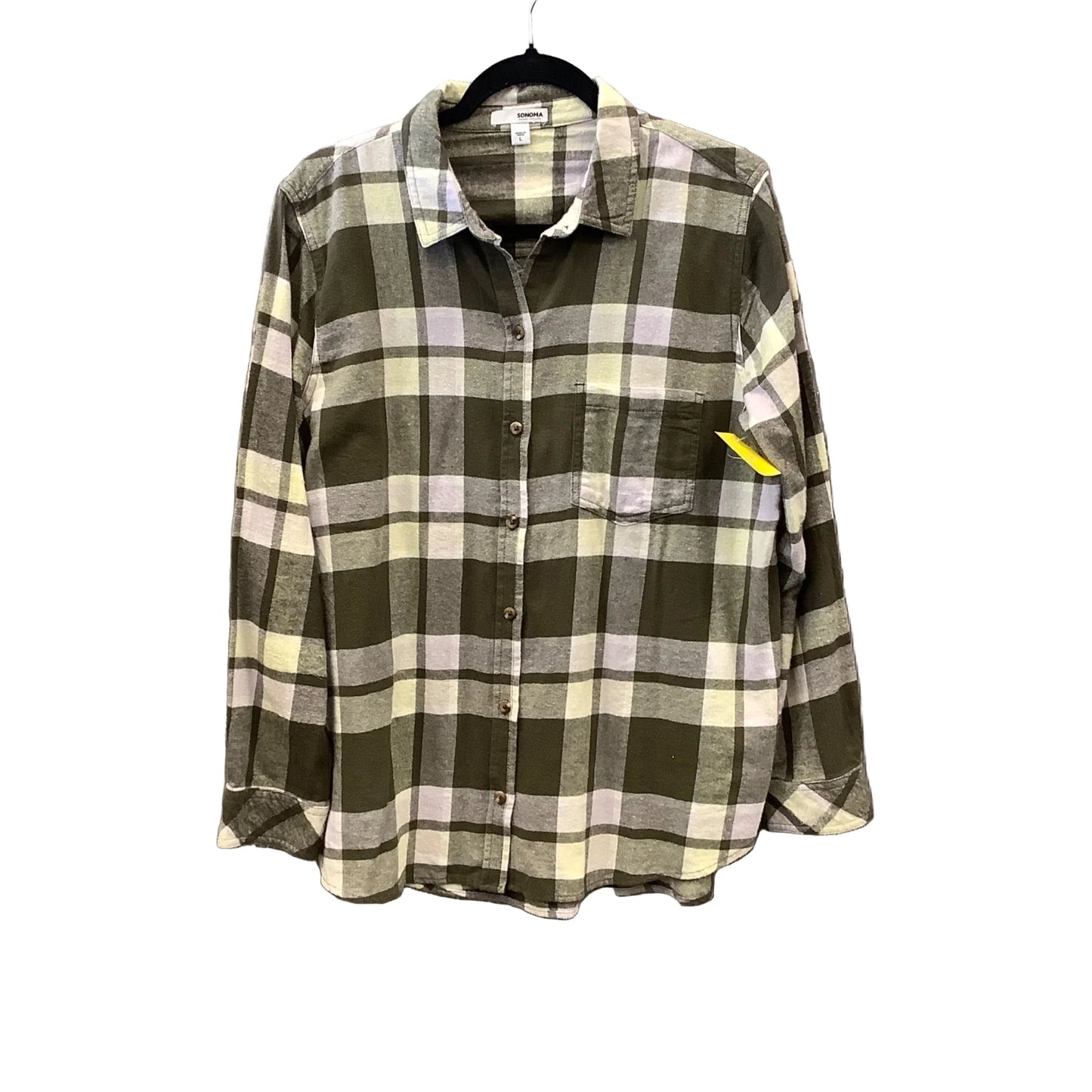 Top Long Sleeve By Sonoma In Green, Size: L
