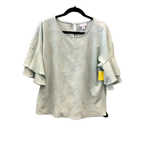 Blouse 3/4 Sleeve By Liz Claiborne In Green, Size: M
