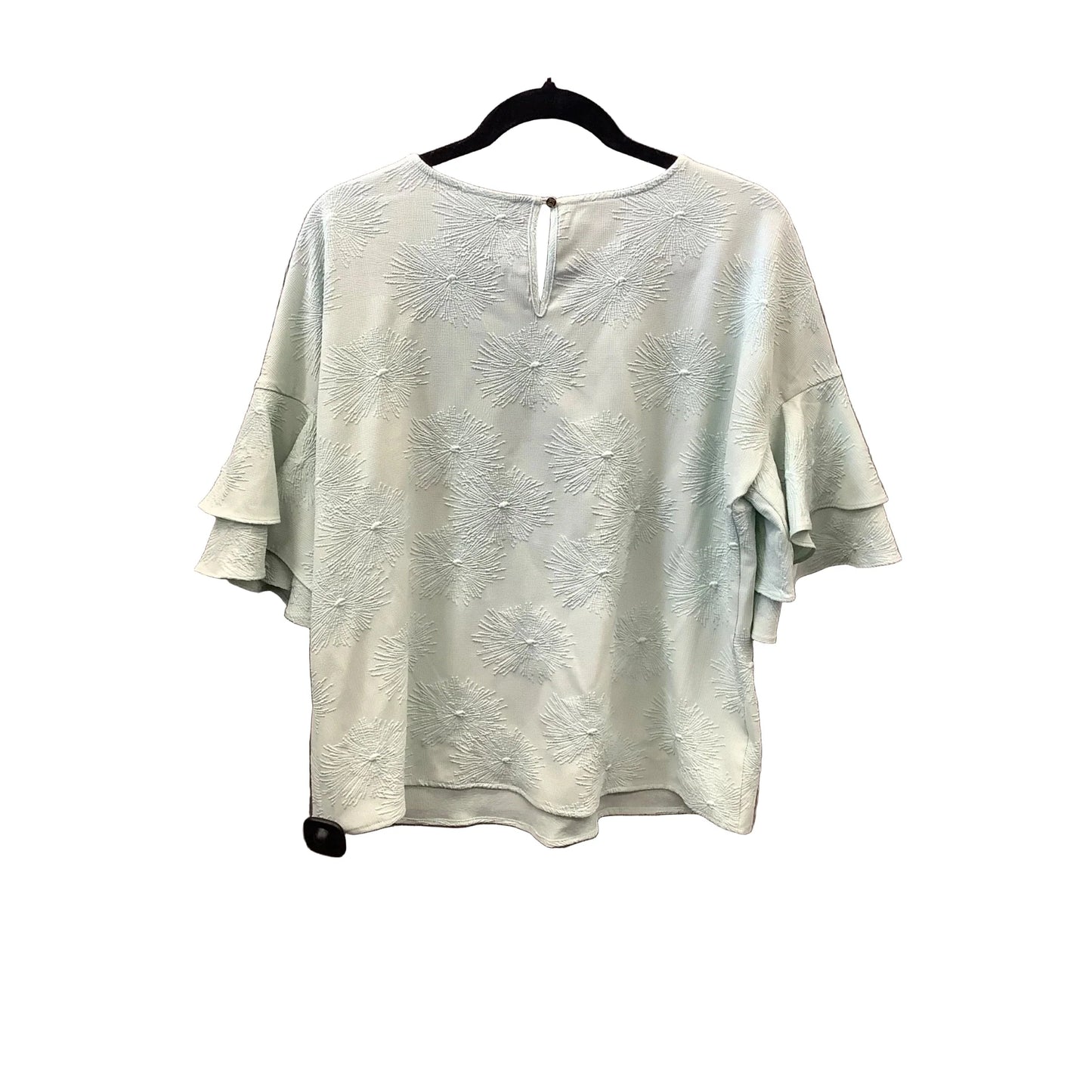 Blouse 3/4 Sleeve By Liz Claiborne In Green, Size: M