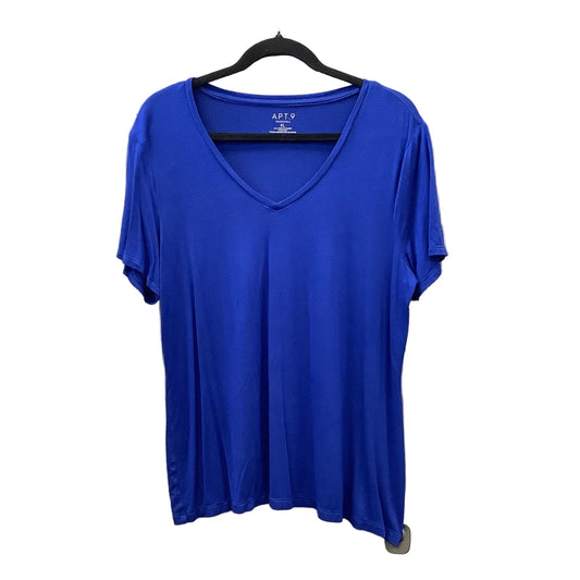 Top Short Sleeve Basic By Apt 9 In Blue, Size: Xl