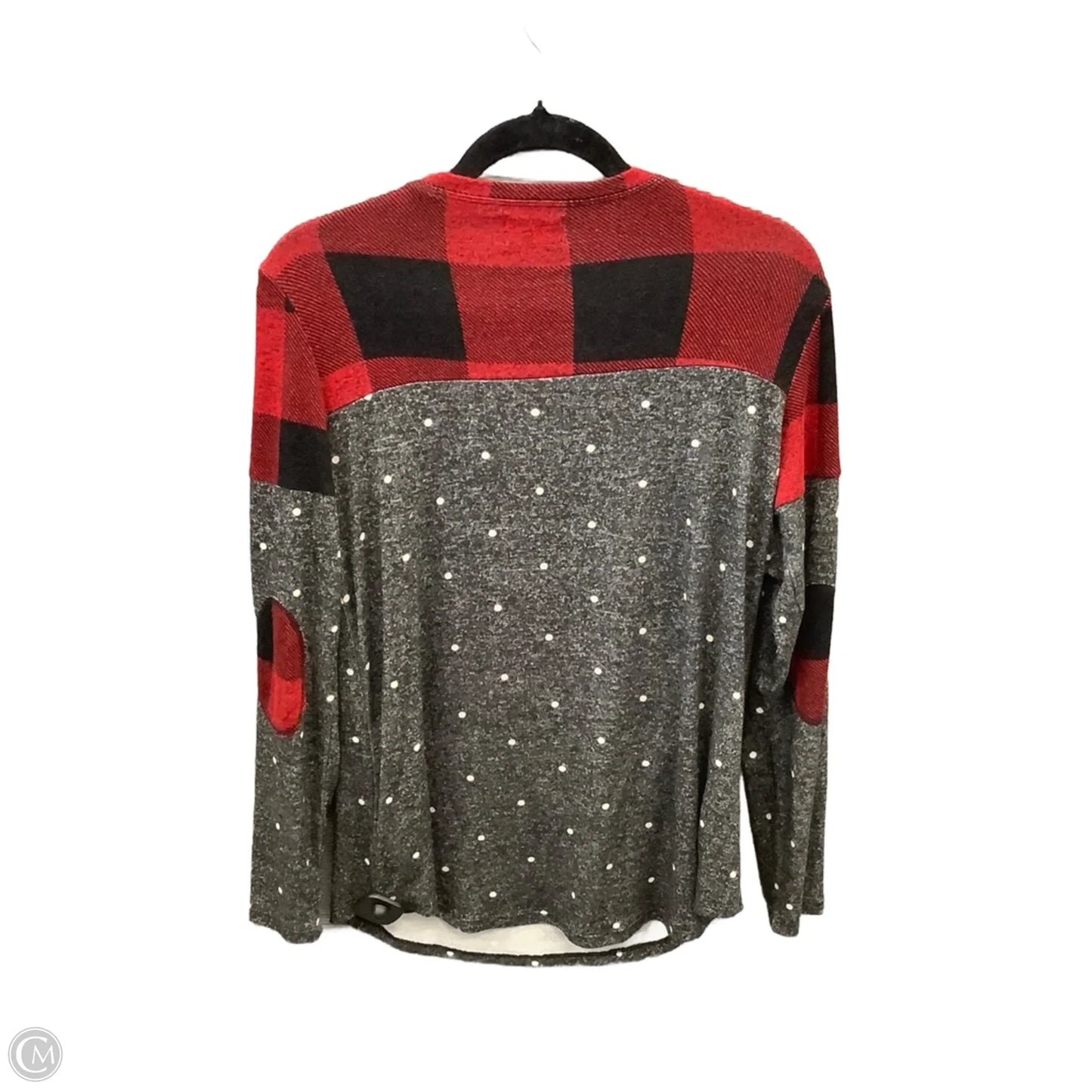 Top Long Sleeve By Maurices In Grey & Red, Size: M