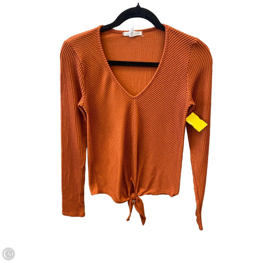 Top Long Sleeve By Caution To The Wind In Orange, Size: S