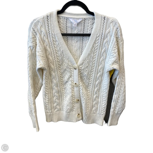 Sweater Cardigan By Time And Tru In White, Size: M