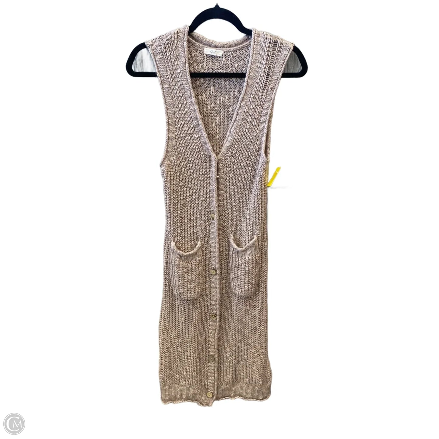 Vest Sweater By Easel In Tan, Size: S
