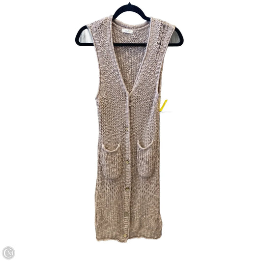 Vest Sweater By Easel In Tan, Size: S