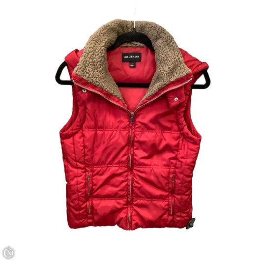 Vest Puffer & Quilted By Zenana In Red, Size: S