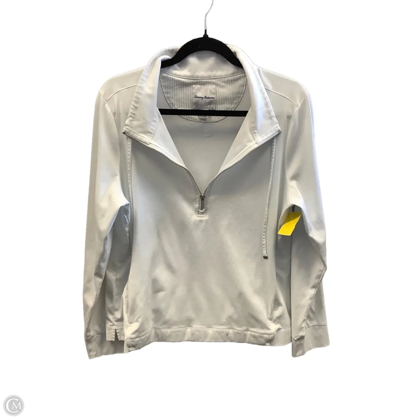 Athletic Top Long Sleeve Collar By Tommy Bahama In White, Size: L