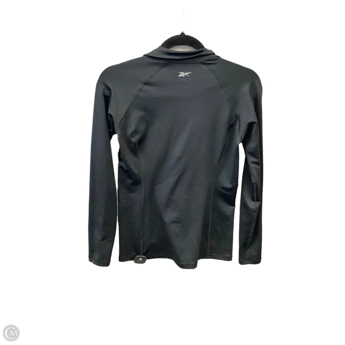 Athletic Top Long Sleeve Collar By Reebok In Black, Size: M