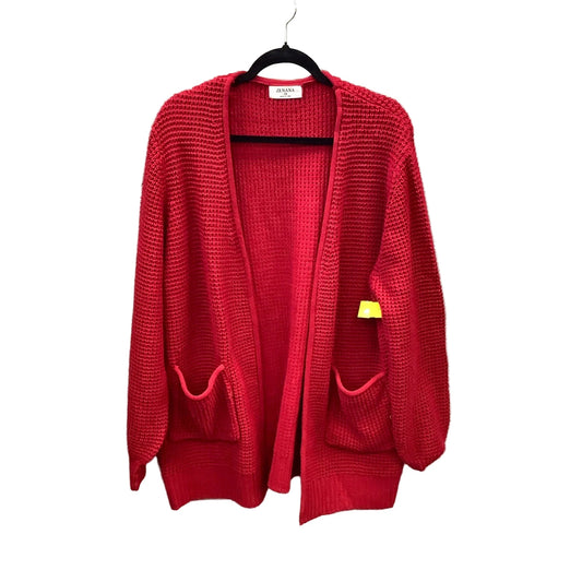 Sweater Cardigan By Zenana In Red, Size: 1x