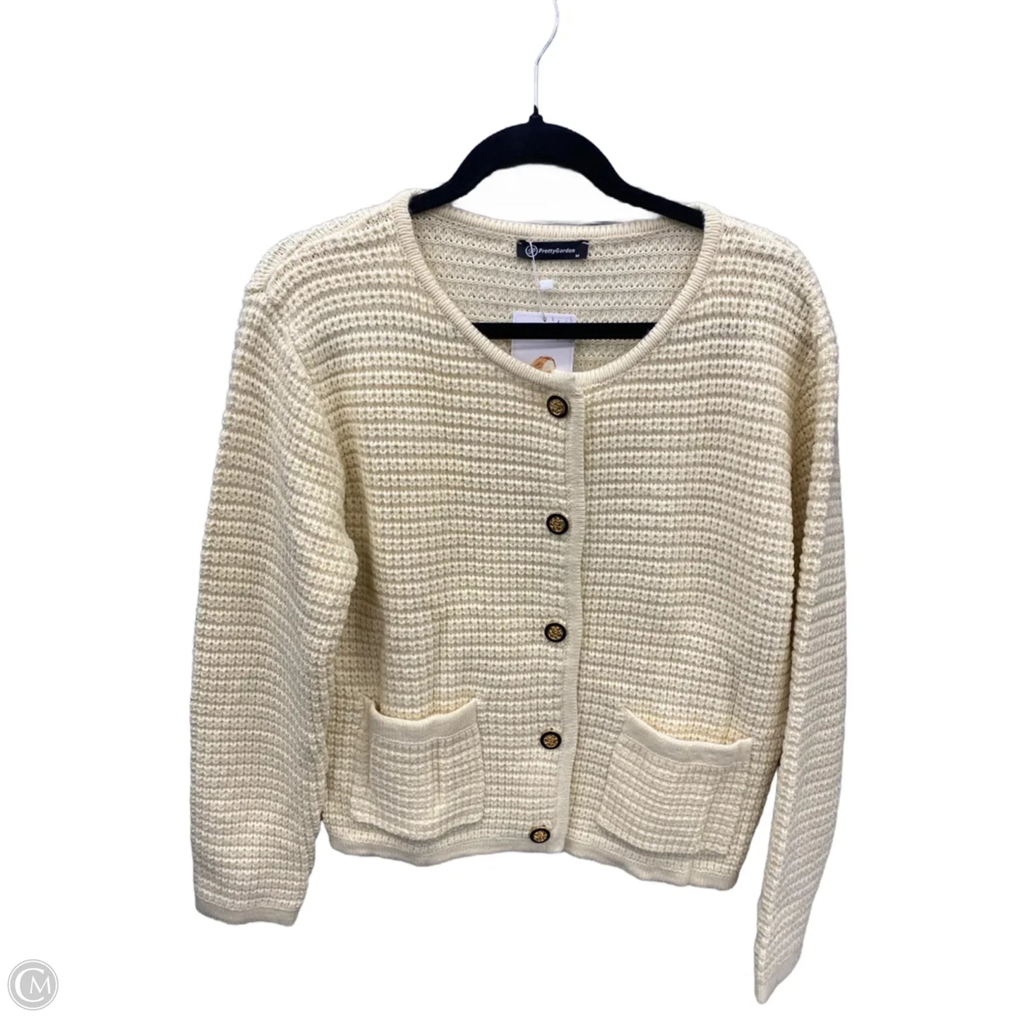 Sweater Cardigan By Prettygarden In Cream, Size: M