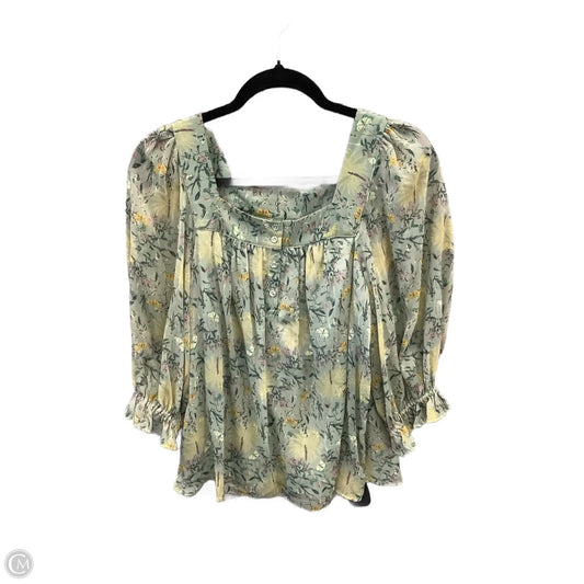 Blouse Long Sleeve By Lc Lauren Conrad In Green, Size: M