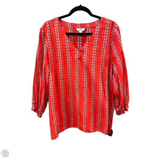 Top Long Sleeve By Croft And Barrow In Blue & Orange, Size: M