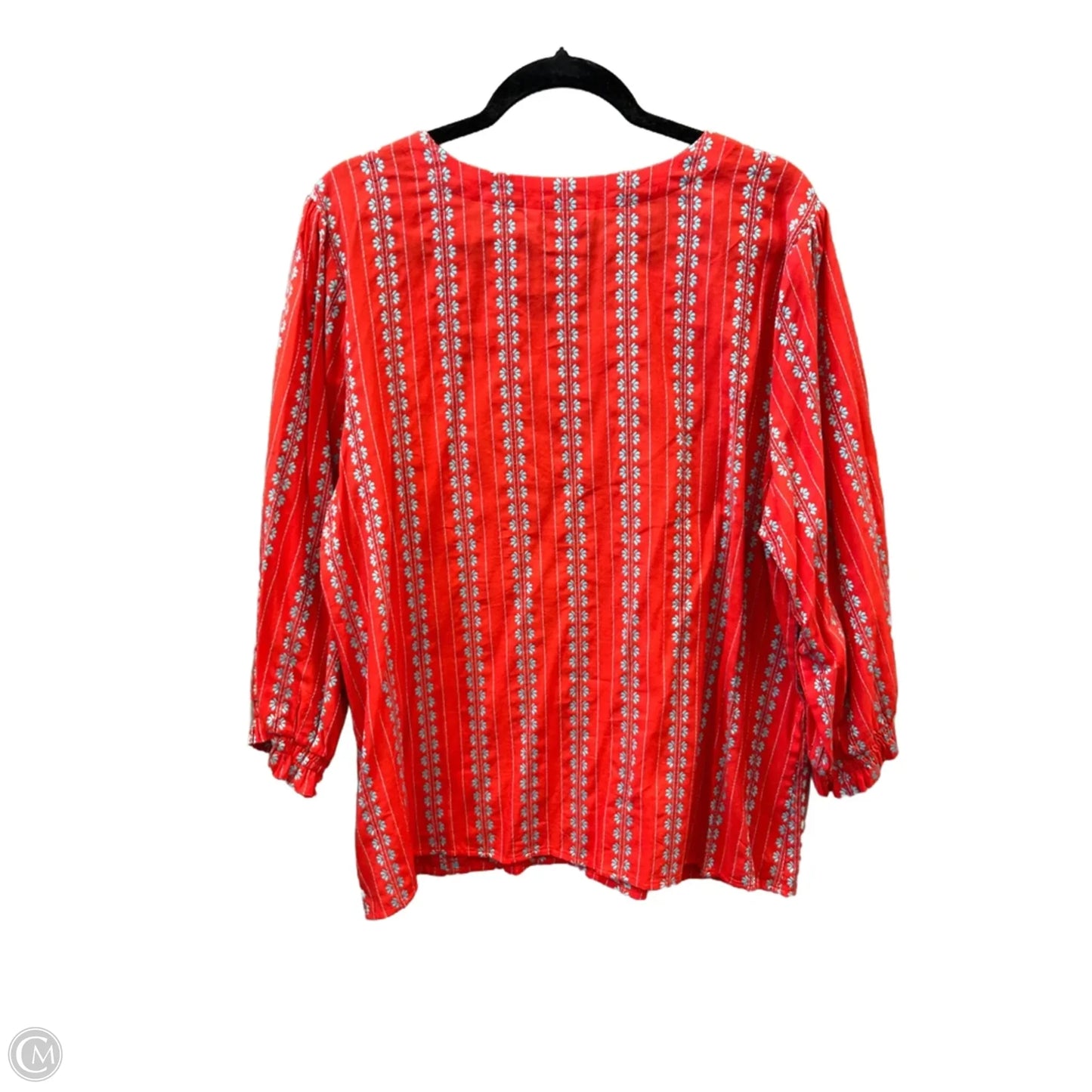 Top Long Sleeve By Croft And Barrow In Blue & Orange, Size: M