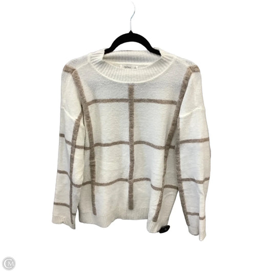 Sweater By Peyton Primrose In Brown & White, Size: M