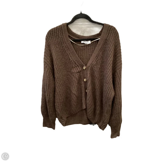 Sweater Cardigan By Double Zero In Brown, Size: M