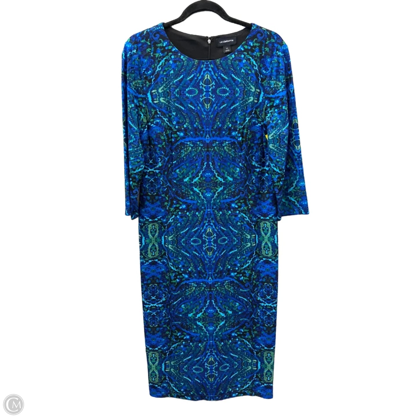 Dress Casual Midi By Liz Claiborne In Blue, Size: M
