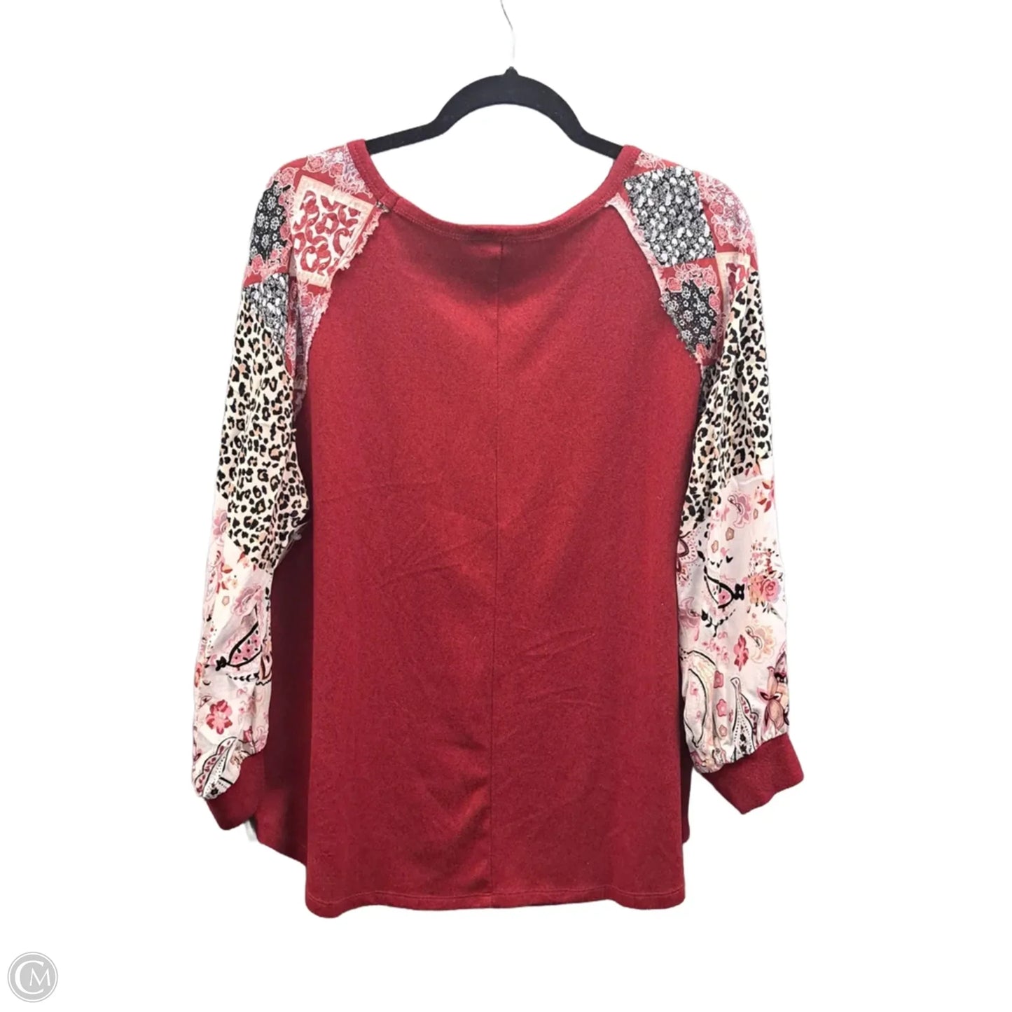 Top Long Sleeve By Cato In Red, Size: Xl