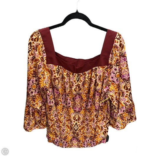 Top Long Sleeve By Cato In Floral Print, Size: Xl