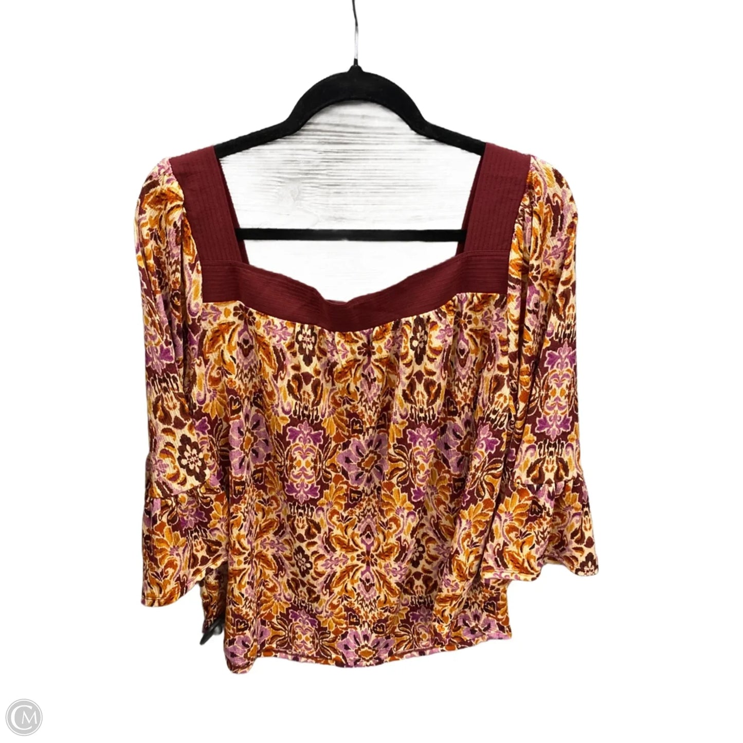 Top Long Sleeve By Cato In Floral Print, Size: Xl