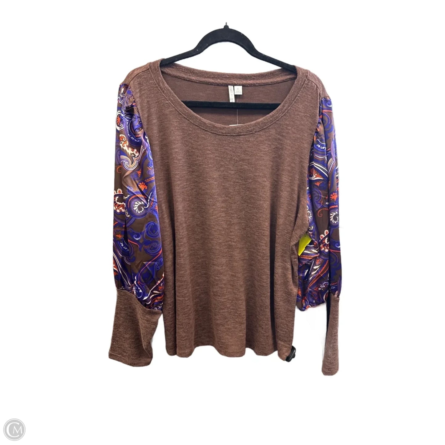 Top Long Sleeve By Cato In Brown & Purple, Size: Xl