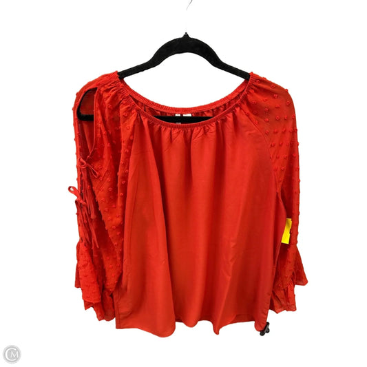 Top Long Sleeve By Cato In Red, Size: Xl